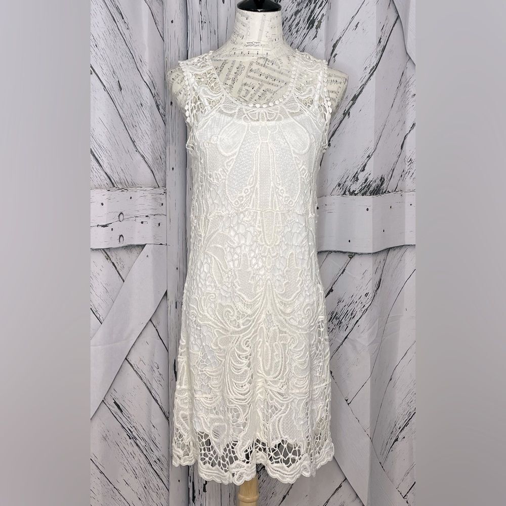 SOLITAIRE BY RAVI KHOSLA CROCHET LACE DRESS M